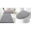 imageSmiry Bathroom Rugs Set 2 Piece30x20 Plus 24x16 and Toilet Lid Cover 175x15 Soft and Absorbent Bath Mat Machine Washable NonSlip Plush Carpet Runner for Tub Shower and Floor Home DecorGrey