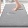 imageSmiry Memory Foam Bath Mat Rug 32x20 Extra Soft Absorbent Bathroom Rugs Quick Dry Non Slip Machine Washable Bath Carpet for Bathroom Floor Tub Shower and Home Decor Accessories GreyGrey