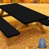 imageSmiry Picnic Table Cover with Bench Covers Waterproof Elastic Fitted Polyester Tablecloths for 6 Ft Rectangle Tables Washable Windproof Tablecloth for Camping RV ampamp Outdoor Black 30x72 InchesBlack