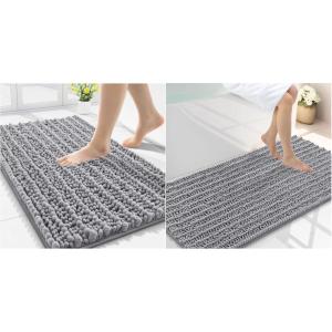 imageSmiry Bathroom Rugs 30x2044X24 Extra Soft Absorbent Shaggy Chenille Bath Mats Machine Washable Dry Quickly NonSlip Plush for Tub Shower and Floor Home Decor Accessories Grey