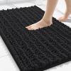 imageSmiry Front Door Mat Outside Entrance Black 295quot x 17quot and Bathroom Rugs Mat Black 30quot x 20quot 2 Item Bundle