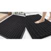 imageSmiry Front Door Mat Outside Entrance Black 295quot x 17quot and Bathroom Rugs Mat Black 30quot x 20quot 2 Item Bundle