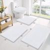 imageSmiry Bathroom Rugs Sets 3 Piece Soft Absorbent Chenille Bath Mat and UShaped Contour Toilet Rug Machine Wash Dry Bath Mat Sets for Bathroom Tub and Floor 30quotx20quot24quotx16quot24quotx20quot GreyWhite