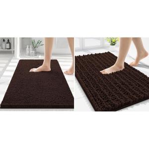 imageSmiry Bathroom Rugs 30x2030x20 Extra Soft and Absorbent Shaggy Bath Mat Machine Washable NonSlip Plush Carpet Runner for Tub Shower and Floor Home Decor Accessories Brown