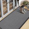 imageSmiry Front Door Mat Outside Entrance Heavy Duty Natural Rubber Doormat Non Slip Trap Dirt and Moisture Easy Clean Low Profile Welcome Floor Mats for Indoor Outdoor Entry 295x17 Inch BlackMix Grey