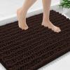 imageSmiry Bathroom Rugs Mat Set 2 Piece 36X24UShaped 24x20 Extra Soft Absorbent Non Slip Rubber Backing Machine Washable Quick Dry Chenille Bath Rug Set for Tub Shower and FloorBrown