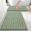 imageSmiry Bathroom Rugs Set 2 Piece30x20 Plus 24x16 and Toilet Lid Cover 175x15 Soft and Absorbent Bath Mat Machine Washable NonSlip Plush Carpet Runner for Tub Shower and Home DecorSage Green