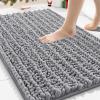 imageSmiry Front Door Mat Outside Entrance Grey 295quot x 17quot and Bathroom Rugs Mat Grey 30quot x 20quot 2 Item Bundle