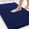 imageSmiry Front Door Mat Outside Entrance Navy Blue 295quot x 17quot and Bathroom Rugs Mat Navy Blue 30quot x 20quot 2 Item Bundle