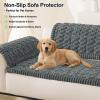 imageSmiry Pet Couch Cover for 3 Cushion Sofa NonSlip Fuzzy Couch Cover for Dogs Washable Thick Soft Sofa Slipcovers Cushion Protector Pet Friendly Grey 276quot x 59quotDark Grey