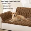 imageSmiry Pet Couch Cover for 3 Cushion Sofa NonSlip Fuzzy Couch Cover for Dogs Washable Thick Soft Sofa Slipcovers Cushion Protector Pet Friendly Grey 276quot x 59quotChocolate