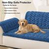 imageSmiry Pet Couch Cover for 3 Cushion Sofa NonSlip Fuzzy Couch Cover for Dogs Washable Thick Soft Sofa Slipcovers Cushion Protector Pet Friendly Grey 276quot x 59quotNavy