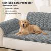 imageSmiry Pet Couch Cover for 3 Cushion Sofa NonSlip Fuzzy Couch Cover for Dogs Washable Thick Soft Sofa Slipcovers Cushion Protector Pet Friendly Grey 276quot x 59quotGrey