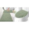 imageSmiry Bathroom Rugs Set 2 Piece30x20 Plus 24x16 and Toilet Lid Cover 175x15 Soft and Absorbent Bath Mat Machine Washable NonSlip Plush Carpet Runner for Tub Shower and Home DecorSage Green