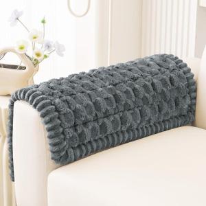 imageSmiry Pet Couch Cover for 3 Cushion Sofa NonSlip Fuzzy Couch Cover for Dogs Washable Thick Soft Sofa Slipcovers Cushion Protector Pet Friendly Grey 276quot x 59quotDark Grey