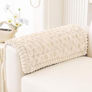 imageSmiry Pet Couch Cover for 3 Cushion Sofa NonSlip Fuzzy Couch Cover for Dogs Washable Thick Soft Sofa Slipcovers Cushion Protector Pet Friendly Grey 276quot x 59quotCream