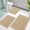 imageSmiry Bathroom Rugs and Mats Set of 5 Non Slip Absorbent Shaggy Bath Rug for Tub Shower and Bath Room 30x2024x1630x2024x1624x20Beige