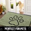 imageSmiry Dog Door Mat for Muddy Paws Absorbent Dirt Trapper Non Slip Quick Dry Washable Chenille Mat for Mud Dogs Entry Rug for Indoor and Outdoor 36x24 Inches Coffee and BlackSage Green and Black