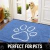 imageSmiry Dog Door Mat for Muddy Paws Absorbent Dirt Trapper Non Slip Quick Dry Washable Chenille Mat for Mud Dogs Entry Rug for Indoor and Outdoor 36x24 Inches Coffee and BlackCornflower Blue and White