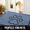 imageSmiry Dog Door Mat for Muddy Paws Absorbent Dirt Trapper Non Slip Quick Dry Washable Chenille Mat for Mud Dogs Entry Rug for Indoor and Outdoor 36x24 Inches Coffee and BlackAiry Blue and Black