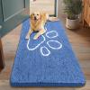 imageSmiry Dog Door Mat for Muddy Paws Absorbent Dirt Trapper Non Slip Quick Dry Washable Chenille Mat for Mud Dogs Entry Rug for Indoor and Outdoor 36x24 Inches Coffee and BlackCornflower Blue