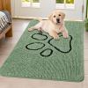 imageSmiry Dog Door Mat for Muddy Paws Absorbent Dirt Trapper Non Slip Quick Dry Washable Chenille Mat for Mud Dogs Entry Rug for Indoor and Outdoor 36x24 Inches Coffee and BlackOlive Green and Black