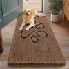 imageSmiry Dog Door Mat for Muddy Paws Absorbent Dirt Trapper Non Slip Quick Dry Washable Chenille Mat for Mud Dogs Entry Rug for Indoor and Outdoor 36x24 Inches Coffee and BlackCoffee and Black