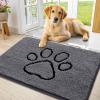 imageSmiry Dog Door Mat for Muddy Paws Absorbent Dirt Trapper Non Slip Quick Dry Washable Chenille Mat for Mud Dogs Entry Rug for Indoor and Outdoor 36x24 Inches Coffee and BlackDark Grey and Black