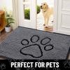 imageSmiry Dog Door Mat for Muddy Paws Absorbent Dirt Trapper Non Slip Quick Dry Washable Chenille Mat for Mud Dogs Entry Rug for Indoor and Outdoor 36x24 Inches Coffee and BlackDark Grey and Black