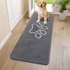imageSmiry Dog Door Mat for Muddy Paws Absorbent Dirt Trapper Non Slip Quick Dry Washable Chenille Mat for Mud Dogs Entry Rug for Indoor and Outdoor 36x24 Inches Coffee and BlackDark Grey and White