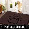 imageSmiry Dog Door Mat for Muddy Paws Absorbent Dirt Trapper Non Slip Quick Dry Washable Chenille Mat for Mud Dogs Entry Rug for Indoor and Outdoor 36x24 Inches Coffee and BlackBrown and Black