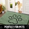 imageSmiry Dog Door Mat for Muddy Paws Absorbent Dirt Trapper Non Slip Quick Dry Washable Chenille Mat for Mud Dogs Entry Rug for Indoor and Outdoor 36x24 Inches Coffee and BlackOlive Green and Black
