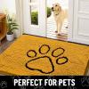 imageSmiry Dog Door Mat for Muddy Paws Absorbent Dirt Trapper Non Slip Quick Dry Washable Chenille Mat for Mud Dogs Entry Rug for Indoor and Outdoor 36x24 Inches Coffee and BlackGolden Yellow and Black