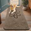 imageSmiry Dog Door Mat for Muddy Paws Absorbent Dirt Trapper Non Slip Quick Dry Washable Chenille Mat for Mud Dogs Entry Rug for Indoor and Outdoor 36x24 Inches Coffee and BlackCamel and Black