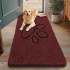 imageSmiry Dog Door Mat for Muddy Paws Absorbent Dirt Trapper Non Slip Quick Dry Washable Chenille Mat for Mud Dogs Entry Rug for Indoor and Outdoor 36x24 Inches Coffee and BlackCaramel Russet and Black