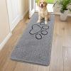 imageSmiry Dog Door Mat for Muddy Paws Absorbent Dirt Trapper Non Slip Quick Dry Washable Chenille Mat for Mud Dogs Entry Rug for Indoor and Outdoor 36x24 Inches Coffee and BlackGrey and Black