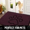 imageSmiry Dog Door Mat for Muddy Paws Absorbent Dirt Trapper Non Slip Quick Dry Washable Chenille Mat for Mud Dogs Entry Rug for Indoor and Outdoor 36x24 Inches Coffee and BlackRusset and Black