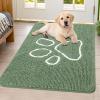 imageSmiry Dog Door Mat for Muddy Paws Absorbent Dirt Trapper Non Slip Quick Dry Washable Chenille Mat for Mud Dogs Entry Rug for Indoor and Outdoor 36x24 Inches Coffee and BlackOlive Green and White
