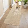imageSmiry Dog Door Mat for Muddy Paws Absorbent Dirt Trapper Non Slip Quick Dry Washable Chenille Mat for Mud Dogs Entry Rug for Indoor and Outdoor 36x24 Inches Coffee and BlackBeige and White