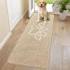 imageSmiry Dog Door Mat for Muddy Paws Absorbent Dirt Trapper Non Slip Quick Dry Washable Chenille Mat for Mud Dogs Entry Rug for Indoor and Outdoor 36x24 Inches Coffee and BlackBeige and White