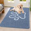 imageSmiry Dog Door Mat for Muddy Paws Absorbent Dirt Trapper Non Slip Quick Dry Washable Chenille Mat for Mud Dogs Entry Rug for Indoor and Outdoor 36x24 Inches Coffee and BlackAiry Blue and White