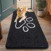 imageSmiry Dog Door Mat for Muddy Paws Absorbent Dirt Trapper Non Slip Quick Dry Washable Chenille Mat for Mud Dogs Entry Rug for Indoor and Outdoor 36x24 Inches Coffee and BlackBlack and White