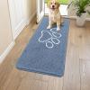 imageSmiry Dog Door Mat for Muddy Paws Absorbent Dirt Trapper Non Slip Quick Dry Washable Chenille Mat for Mud Dogs Entry Rug for Indoor and Outdoor 36x24 Inches Coffee and BlackAiry Blue and White
