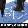 imageSmiry Dog Door Mat for Muddy Paws Absorbent Dirt Trapper Non Slip Quick Dry Washable Chenille Mat for Mud Dogs Entry Rug for Indoor and Outdoor 36x24 Inches Coffee and BlackCornflower Blue