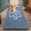 imageSmiry Dog Door Mat for Muddy Paws Absorbent Dirt Trapper Non Slip Quick Dry Washable Chenille Mat for Mud Dogs Entry Rug for Indoor and Outdoor 36x24 Inches Coffee and BlackAiry Blue and White