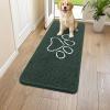 imageSmiry Dog Door Mat for Muddy Paws Absorbent Dirt Trapper Non Slip Quick Dry Washable Chenille Mat for Mud Dogs Entry Rug for Indoor and Outdoor 36x24 Inches Coffee and BlackGreen and White