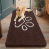 imageSmiry Dog Door Mat for Muddy Paws Absorbent Dirt Trapper Non Slip Quick Dry Washable Chenille Mat for Mud Dogs Entry Rug for Indoor and Outdoor 36x24 Inches Coffee and BlackBrown and White