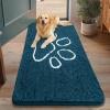 imageSmiry Dog Door Mat for Muddy Paws Absorbent Dirt Trapper Non Slip Quick Dry Washable Chenille Mat for Mud Dogs Entry Rug for Indoor and Outdoor 36x24 Inches Coffee and BlackAtlantic Blue and White