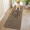 imageSmiry Dog Door Mat for Muddy Paws Absorbent Dirt Trapper Non Slip Quick Dry Washable Chenille Mat for Mud Dogs Entry Rug for Indoor and Outdoor 36x24 Inches Coffee and BlackCamel and Black