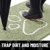 imageSmiry Dog Door Mat for Muddy Paws Absorbent Dirt Trapper Non Slip Quick Dry Washable Chenille Mat for Mud Dogs Entry Rug for Indoor and Outdoor 36x24 Inches Coffee and BlackSage Green and White